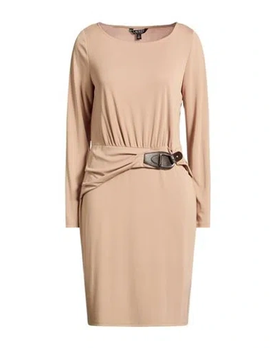 Ralph Lauren Lauren  Woman Mini Dress Camel Size 2 Polyester, Elastane In Neutral