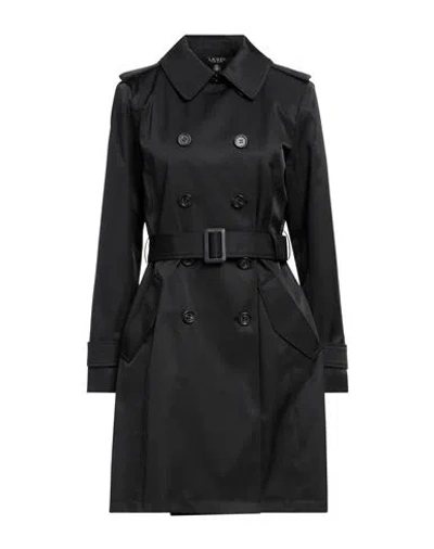 Ralph Lauren Lauren  Woman Overcoat & Trench Coat Black Size L Cotton, Polyester