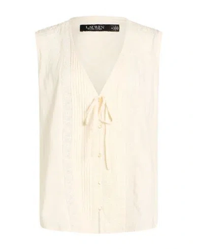 Ralph Lauren Lauren  Woman Shirt Cream Size M Cotton, Nylon In Neutral