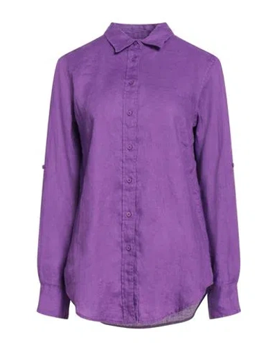 Ralph Lauren Lauren  Woman Shirt Purple Size L Linen