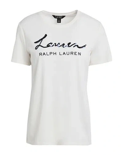 Ralph Lauren Lauren  Woman T-shirt Ivory Size L Cotton, Modal In White