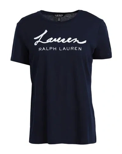 Ralph Lauren Lauren  Woman T-shirt Navy Size L Cotton, Modal In Navy Blue