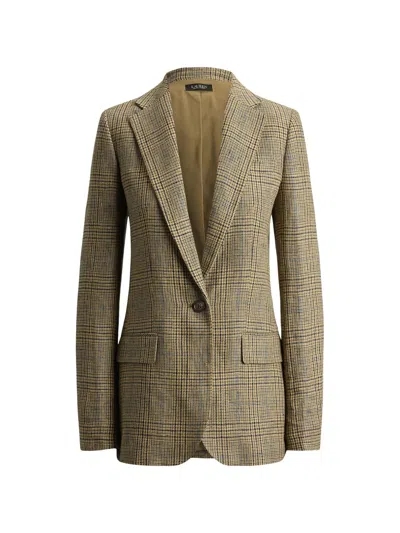 Ralph Lauren Lauren  Women's 100% Linen Multi-stripe Jacket In Multicolor