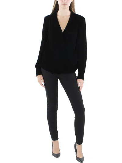 Ralph Lauren Lauren  Women's Velvet Surplice Blouse Black
