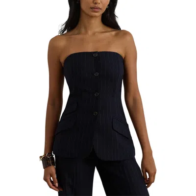 RALPH LAUREN LAUREN RALPH LAUREN WOOL BLEND SUITING STRAPLESS TOP