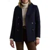 Ralph Lauren Lauren  Wool Blend Twill Peacoat In Black