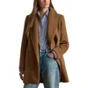 Ralph Lauren Lauren  Wool Blend Wrap Coat In Brown