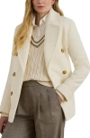 Ralph Lauren Lauren  Wool Double Breasted Jacket In Neutral