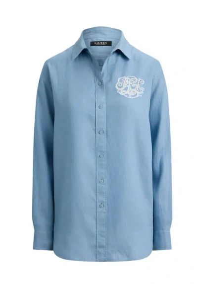 Ralph Lauren Woven-sport Shirt-tissue Linen In Blue
