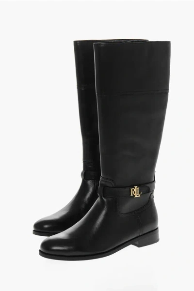 Polo Ralph Lauren Lauren Under The Knee Baylee Boots In Black