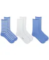 Ralph Lauren Lauren Women's Super Soft St James Stripe Crew Socks, 3 Pack 34035pk In Multi