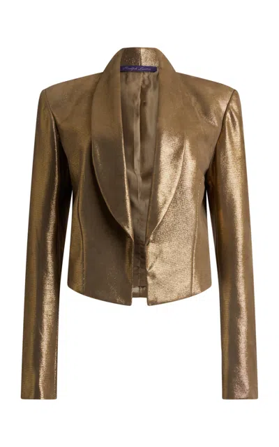 Ralph Lauren Laurence Metallic Suede Jacket In Gold