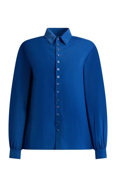 Ralph Lauren Leanna Collared Parachute Shirt In Blue