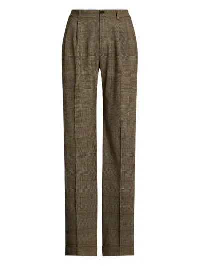 Ralph Lauren Leated Trousers In Brown