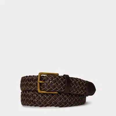 Ralph Lauren Adjustable Braided Belt Flexible Woven Length In Brown
