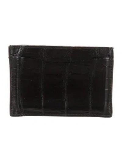 Pre-owned Ralph Lauren Leather Animal Print Wallet In Black