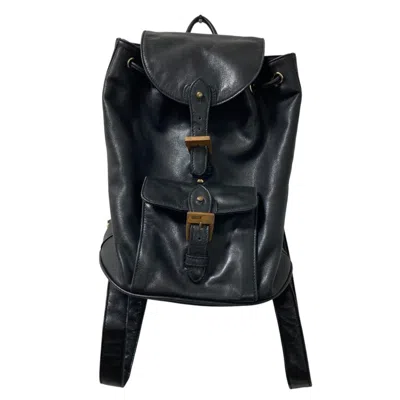 Pre-owned Ralph Lauren Leather Backpack () In Black