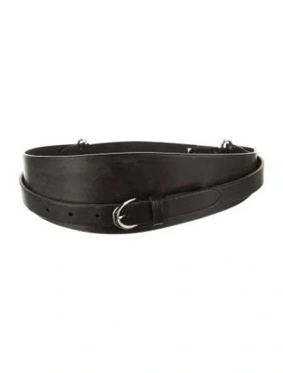 Pre-owned Ralph Lauren Leather Bag Strap In Black