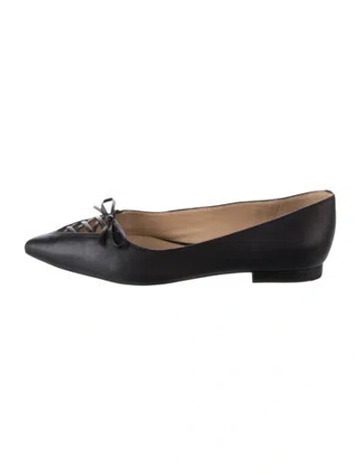 Pre-owned Ralph Lauren Leather Ballet Flats In Black