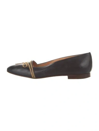 Pre-owned Ralph Lauren Leather Ballet Flats In Brown
