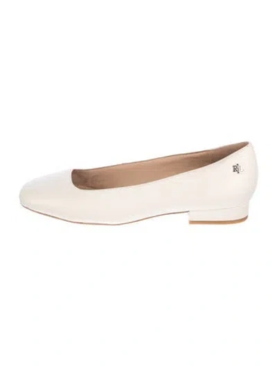 Pre-owned Ralph Lauren Leather Ballet Flats In Neutral
