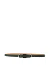 Ralph Lauren Oval-buckle Calfskin Skinny Belt In Black