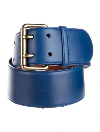 Pre-owned Ralph Lauren Leather Belt In Blue