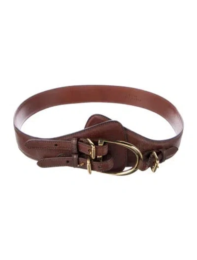 Pre-owned Ralph Lauren Leather Belt In Brown