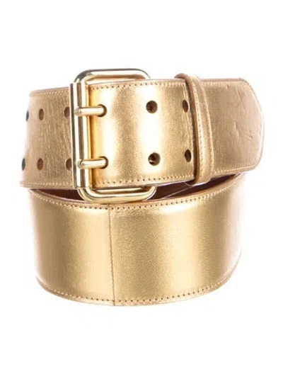 Pre-owned Ralph Lauren Leather Belt In Gold/metallic