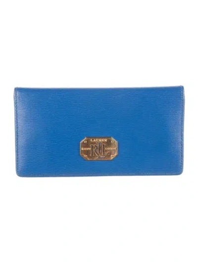 Pre-owned Ralph Lauren Leather Bifold Wallet In Blue