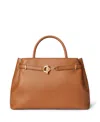 Ralph Lauren Leather Blaike Satchel Bag In Brown