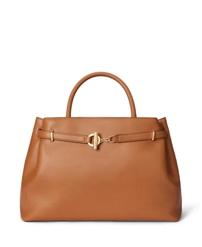 Ralph Lauren Leather Blaike Satchel Bag In Brown