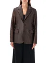 Polo Ralph Lauren Tomasso Leather Blazer In Brown Moka