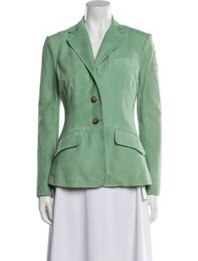 Pre-owned Ralph Lauren Leather Blazer In Green