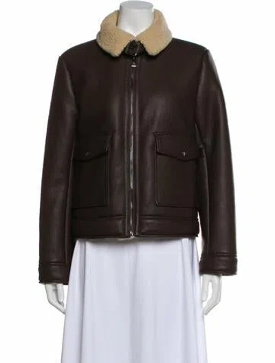 Pre-owned Ralph Lauren Leather Bomber Jacket In Black