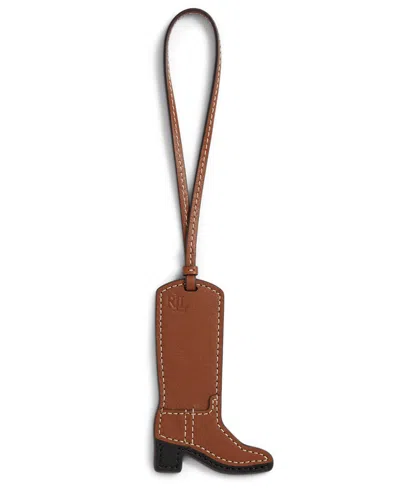 Ralph Lauren Leather Boot Bag Charm In Brown