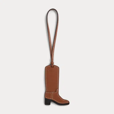 Ralph Lauren Leather Boot Charm In Lauren Tan In Brown
