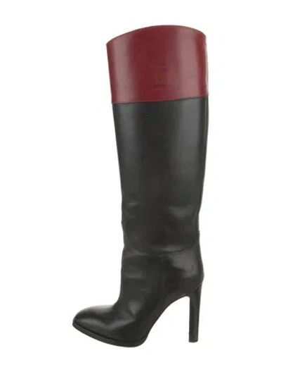 Pre-owned Ralph Lauren Leather Boots In Black