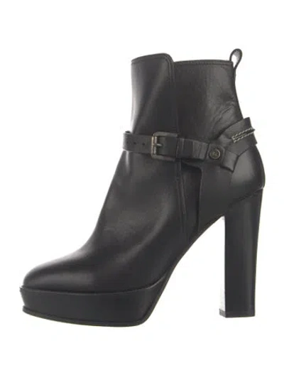 Pre-owned Ralph Lauren Leather Boots In Black