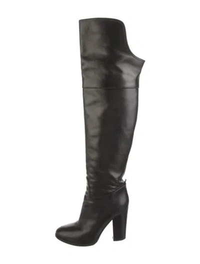Pre-owned Ralph Lauren Leather Boots In Black