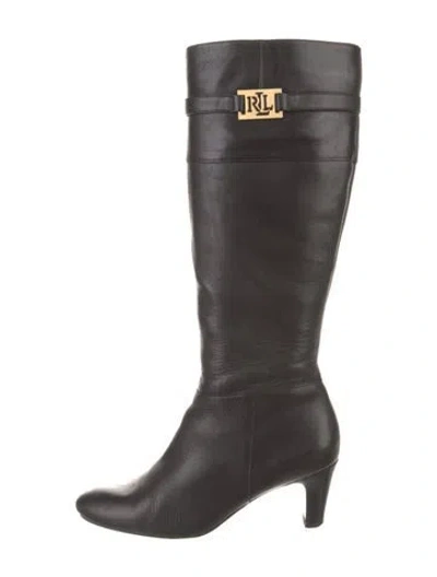 Pre-owned Ralph Lauren Leather Boots In Black