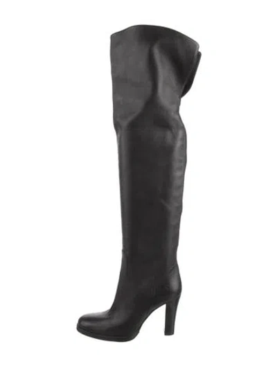 Pre-owned Ralph Lauren Leather Boots In Black