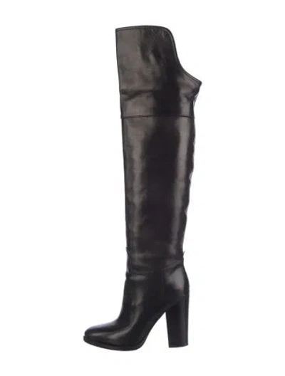 Pre-owned Ralph Lauren Leather Boots In Black