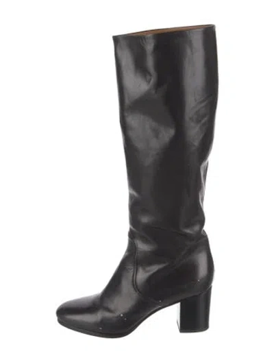 Pre-owned Ralph Lauren Leather Boots In Black