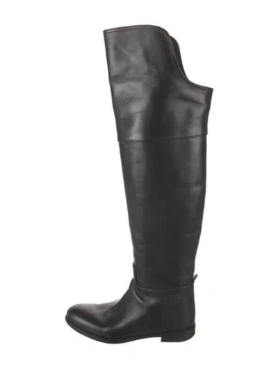 Pre-owned Ralph Lauren Leather Boots In Black
