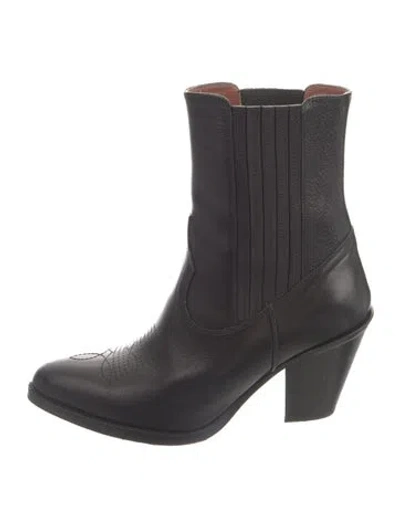 Pre-owned Ralph Lauren Leather Boots In Black