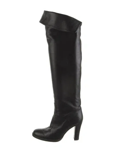 Pre-owned Ralph Lauren Leather Boots In Black