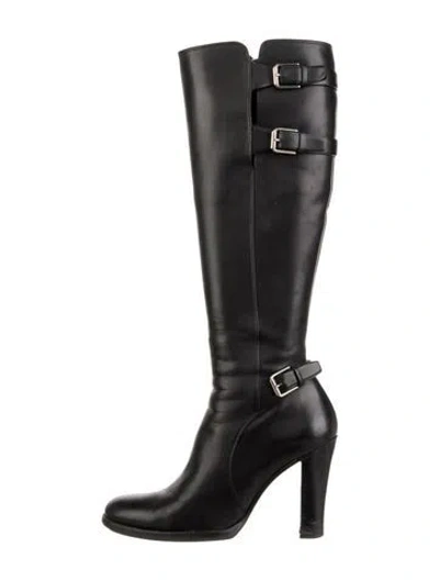 Pre-owned Ralph Lauren Leather Boots In Black
