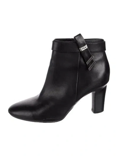 Pre-owned Ralph Lauren Leather Boots In Black