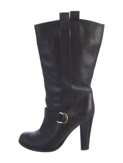 Pre-owned Ralph Lauren Leather Boots In Blue